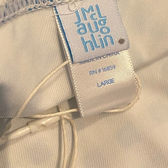 J. McLaughlin Bikini Bottom NWT Size Large Checkered Gingham Print Blue White - Picture 4 of 11